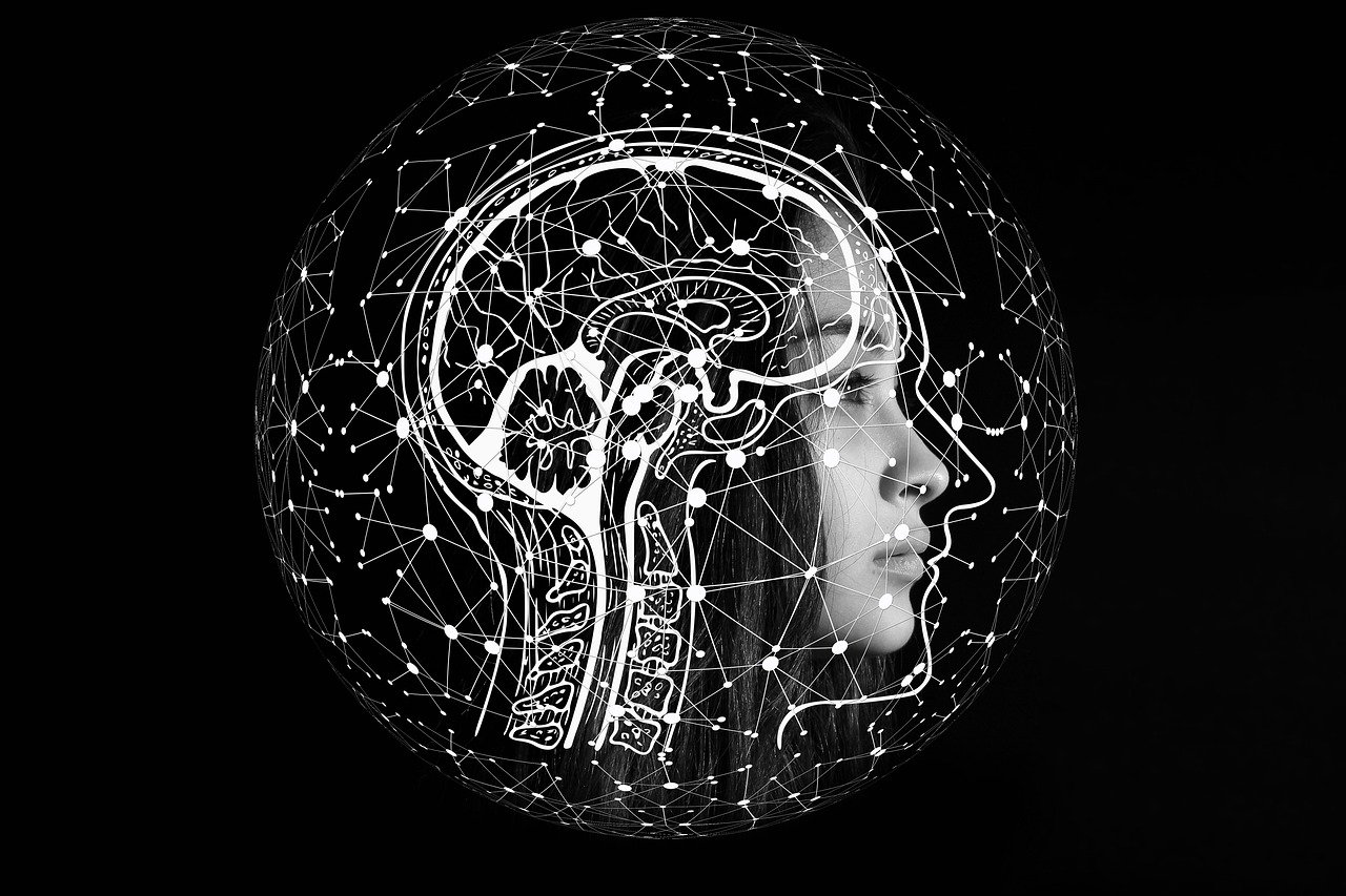 AI artificial intelligence brain with neural network connections